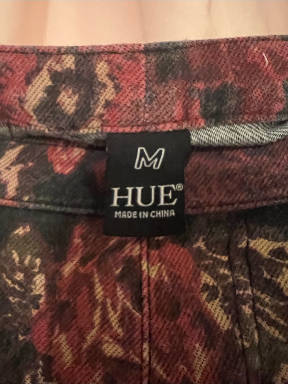Vintage HUE Floral Print Faux Jean Leggings - Picture 2 of 6